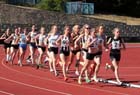 Soon after the start of the 1500 metres at the UK Women's National League, Premier, Meadowbank, Edinburgh.
